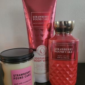 Strawberry Pound Cake (candle, bofldy wash, body lotion)